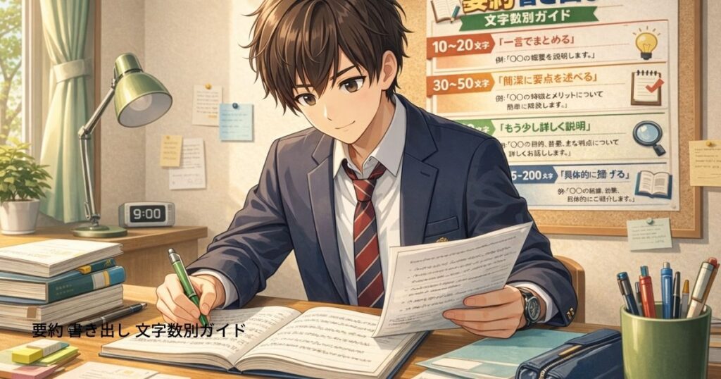 要約 書き出し 文字数別ガイド