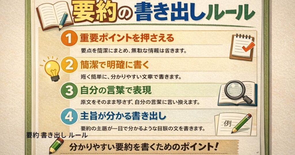 要約 書き出し ルール