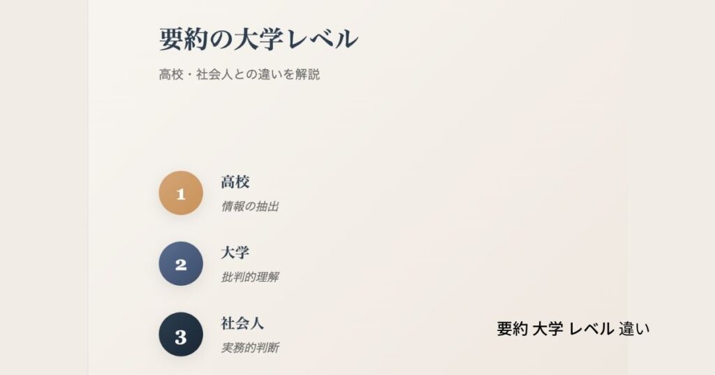 要約の大学レベル｜高校・社会人との違い