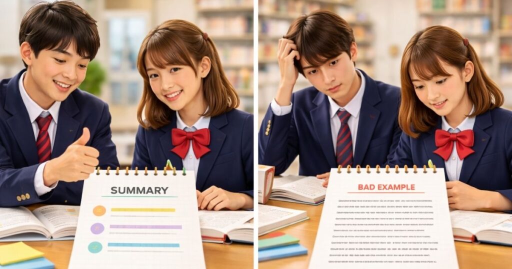 要旨の良い例と悪い例を比較｜例文の見方